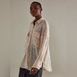 NWT Pilcro Sequin Button-down Shirt